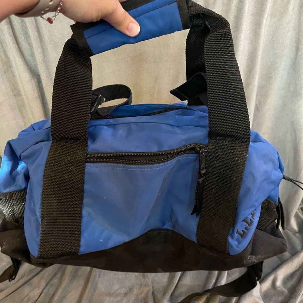 Vintage LL Bean Blue Medium Adventure Duffle Bag Nylon Water Resistant